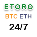 Etoro 24/7 BTC ETH prices